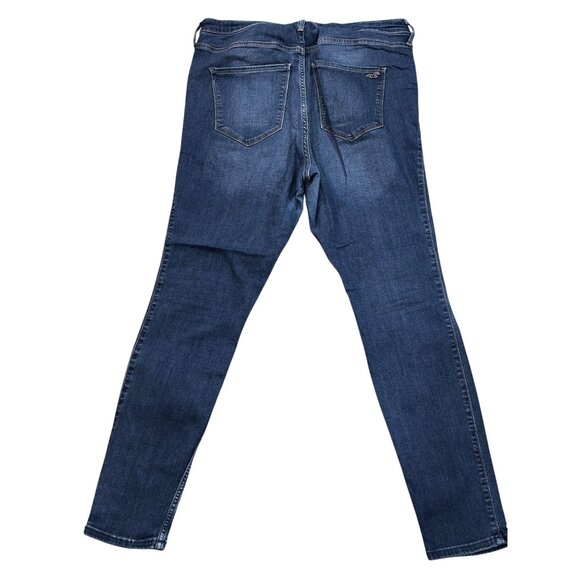 Hollister Womens Ultra High-Rise Jean Legging W33 L28 Blue Denim Distressed - Picture 2 of 9